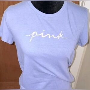 PINK Victoria's Secret Fitted Purple Short Sleeve Tee